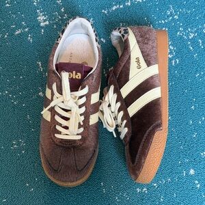 Gola Brown and Cream Retro Sneakers